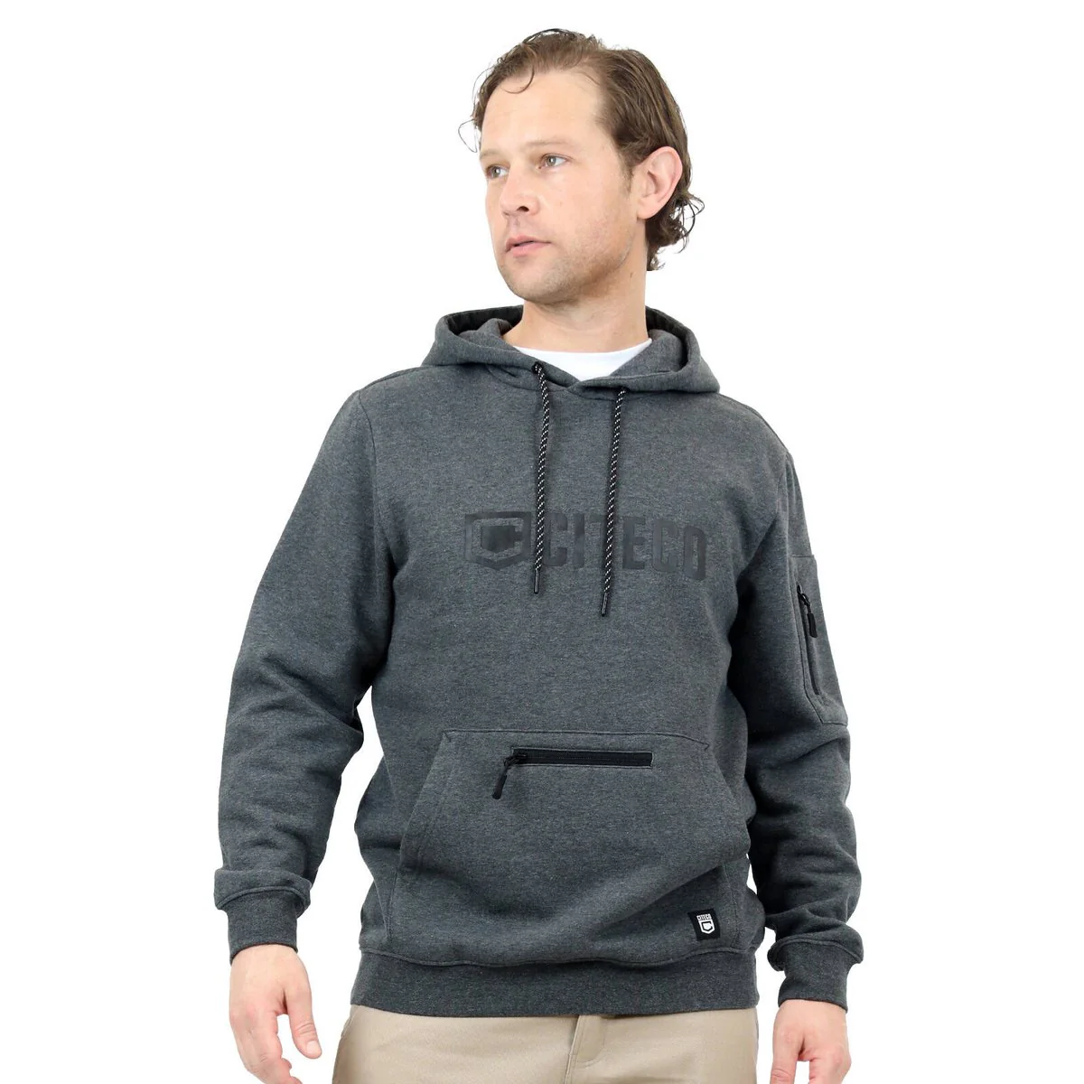 Citeco Charcoal Marle Hoodie - Men's Work Hoodie XL - UPF 50+ Protection - Image 2