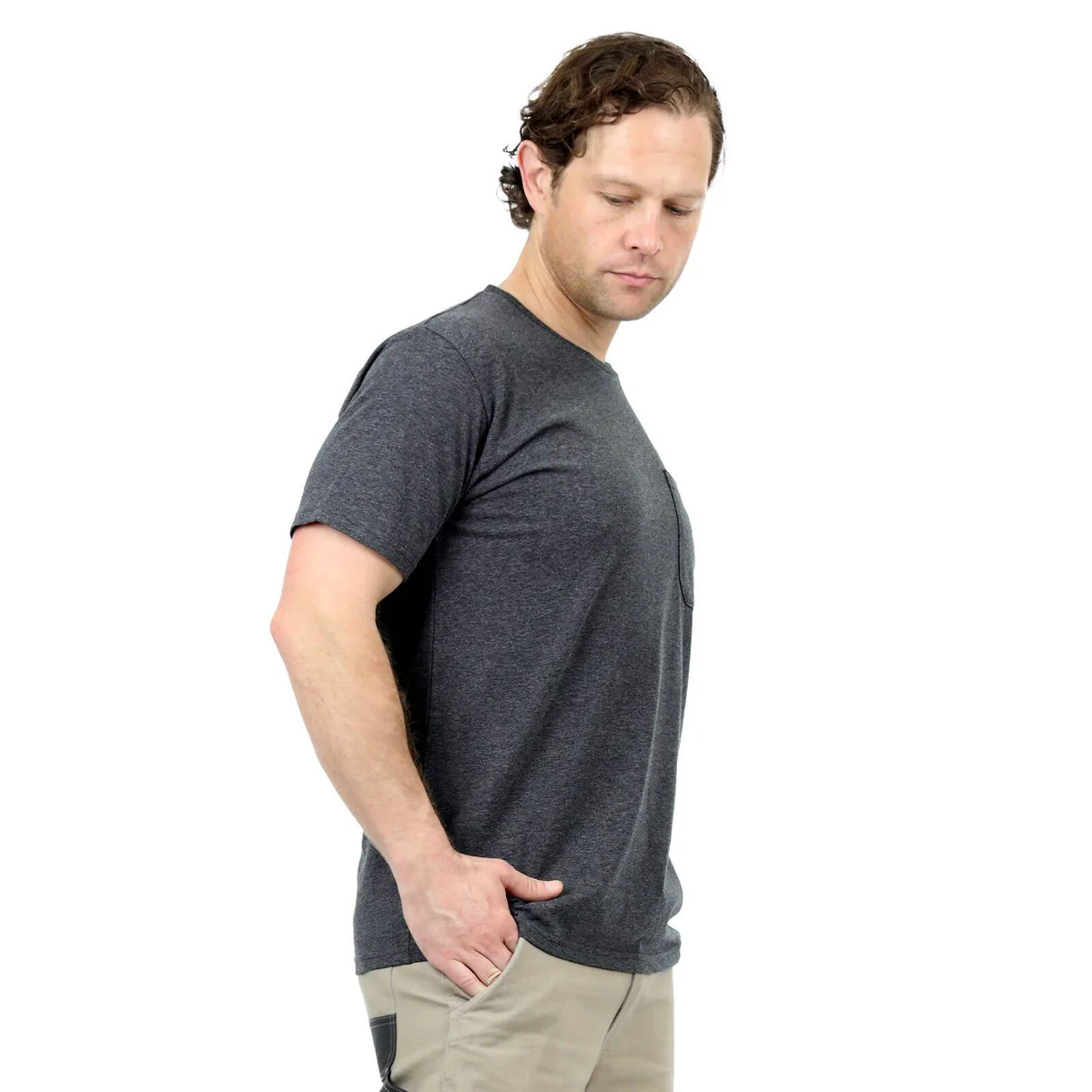 Citeco Charcoal Marle Tee - Men's T-Shirt XL - UPF 50+ Protection - Soft Cotton/Polyester - Image 4
