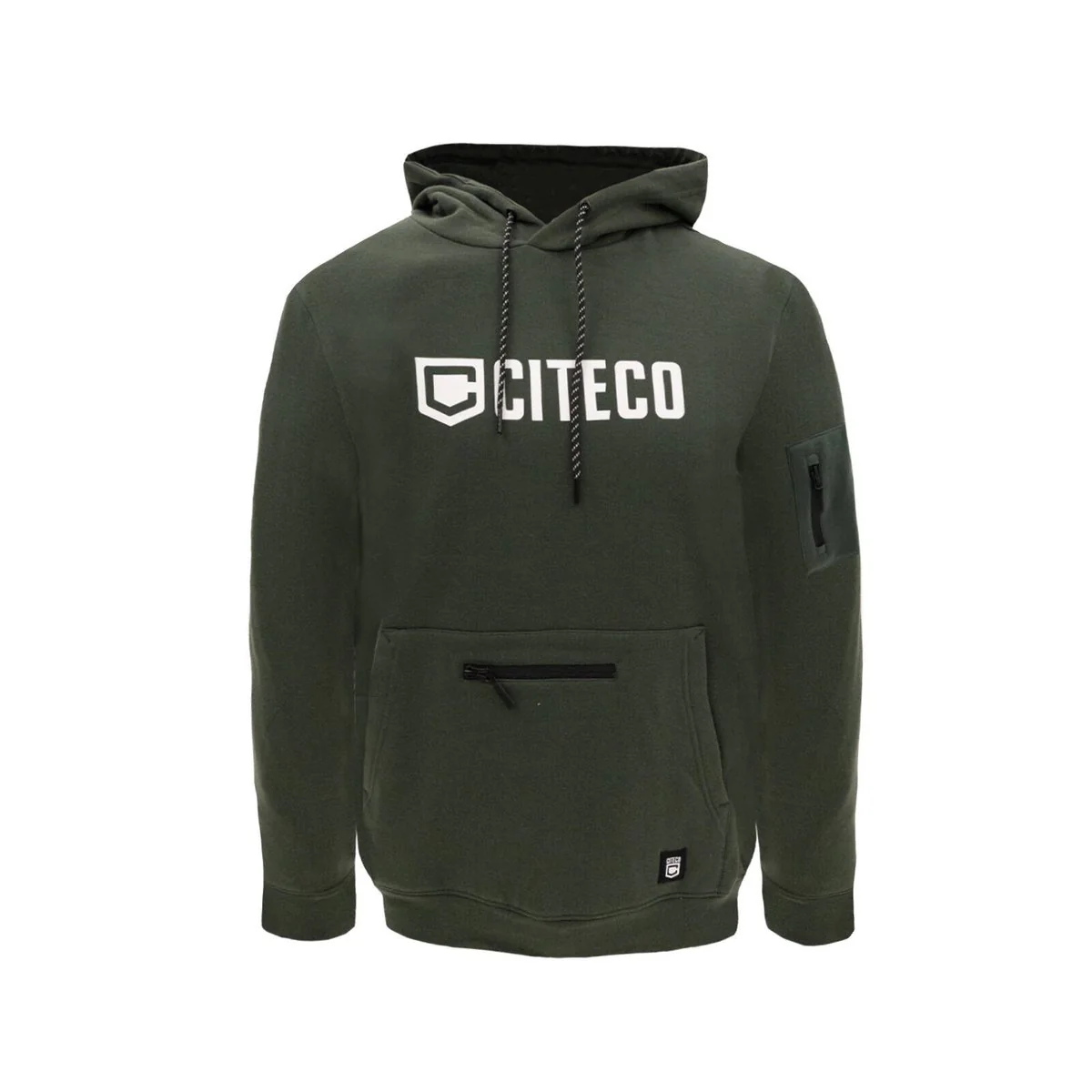 Citeco Khaki Hoodie Large - Men's Work Hoodie - UPF 50+ Protection - Multiple Pockets