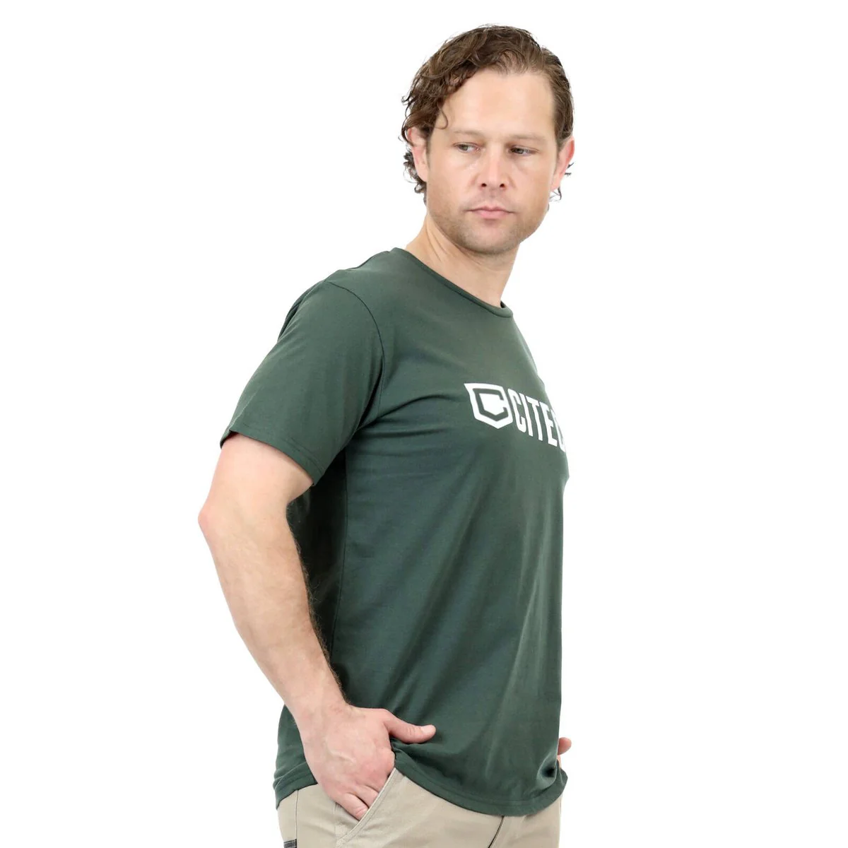 Citeco Khaki Tee 2XL - Men's T-Shirt - UPF 50+ Protection - Soft Cotton/Polyester - Image 3