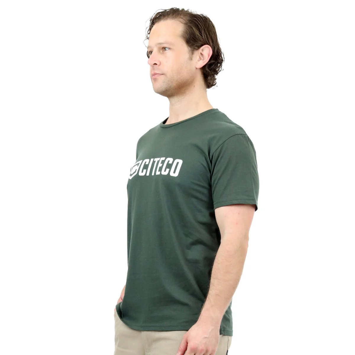 Citeco Khaki Tee Large - Men's T-Shirt - UPF 50+ Sun Protection - Soft Cotton/Polyester Blend - Image 2
