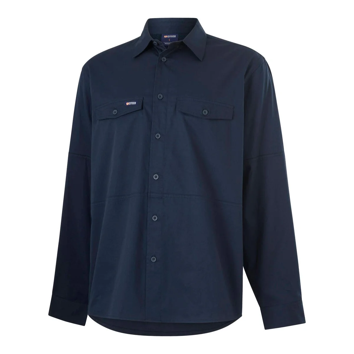 Citeco Long Sleeve Shirt Size L - Navy - UPF 50+ Sun Protection - Breathable Cotton - Image 2