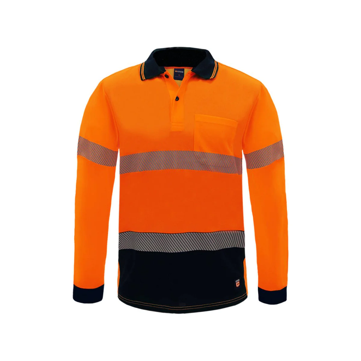 Citeco Orange Hi Vis Long Sleeve Polo Small - Lightweight - Breathable - Reflective