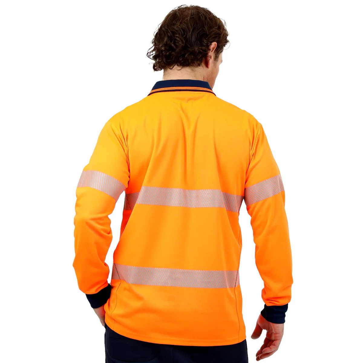 Citeco Orange Hi Vis Long Sleeve Polo Small - Lightweight - Breathable - Reflective - Image 5