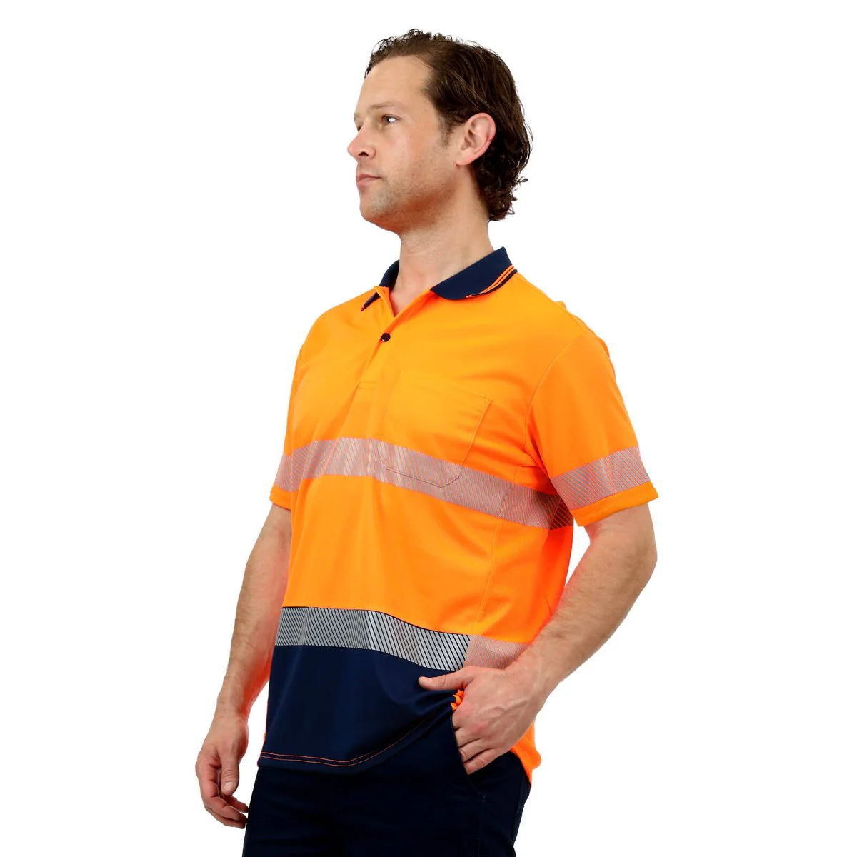 Citeco Orange Hi Vis Short Sleeve Polo - XL - Lightweight - Breathable - Image 3