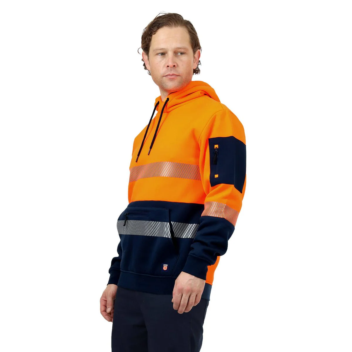 Citeco Orange Hi Vis Taped Hoodie 2XL - UPF 50+ - Reflective Tape - Comfort - Image 3