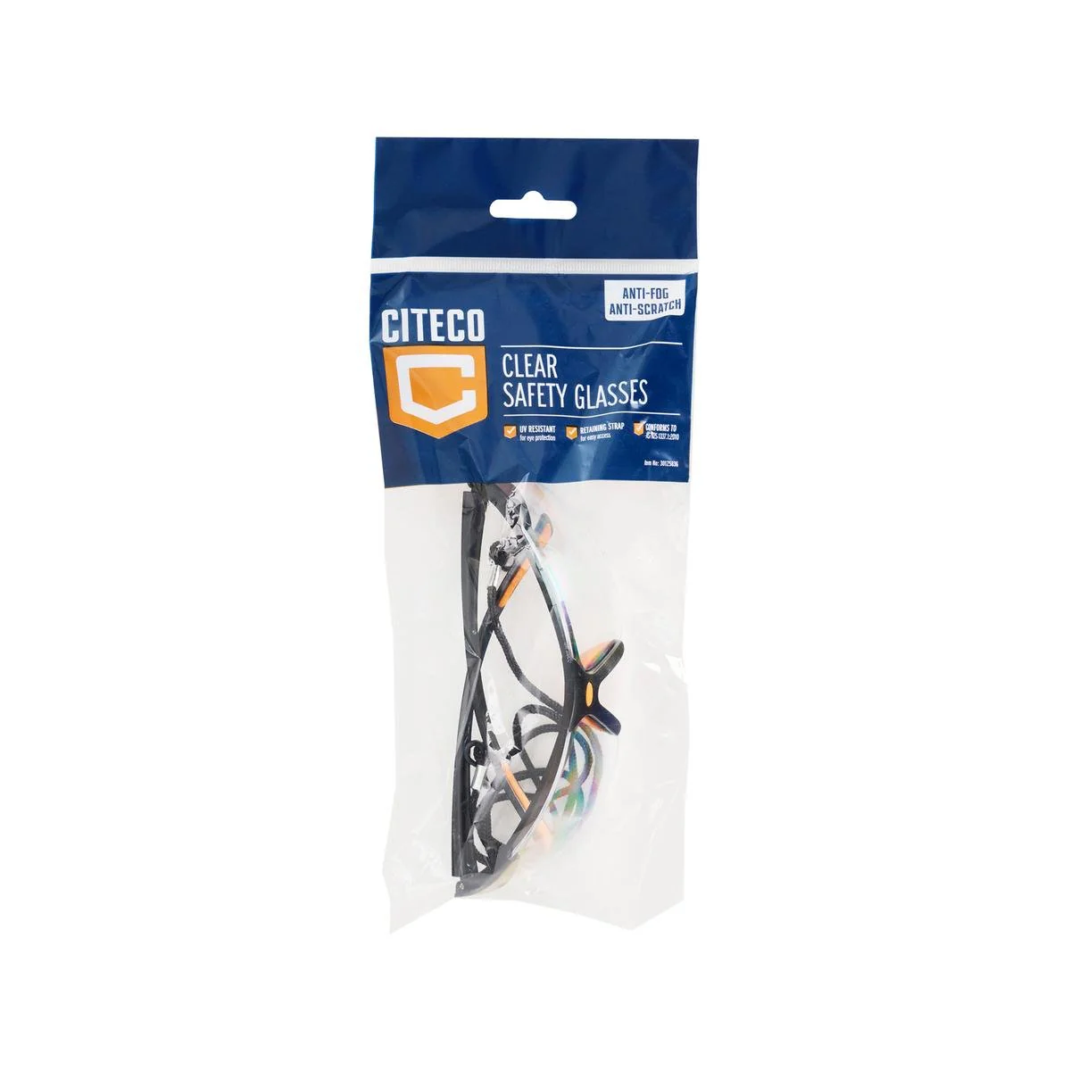 Citeco Safety Glasses Clear Anti Fog Anti Scratch - 1 Pair - 200mm x 80mm