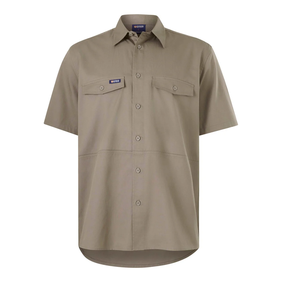 Citeco Short Sleeve Shirt - Size M - Khaki - UPF 50+ Sun Protection - Breathable Cotton