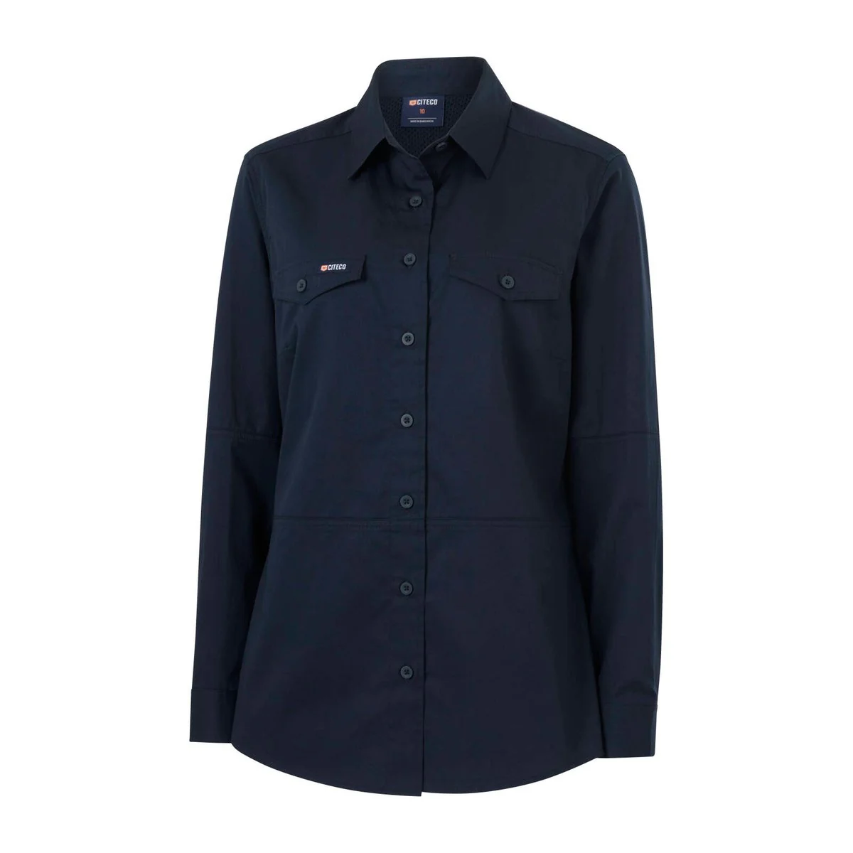 Citeco Size 10 Navy Womens Long Sleeve Shirt - Lightweight Cotton - UPF 50+ - Image 2
