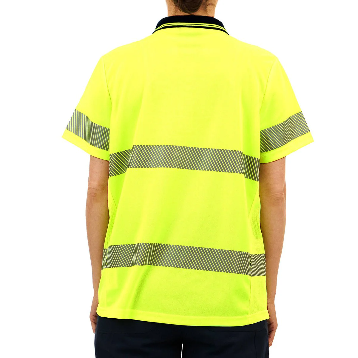 Citeco Womens Hi Vis Short Sleeve Polo 10 - Yellow - Reflective Tape - Breathable - Image 5
