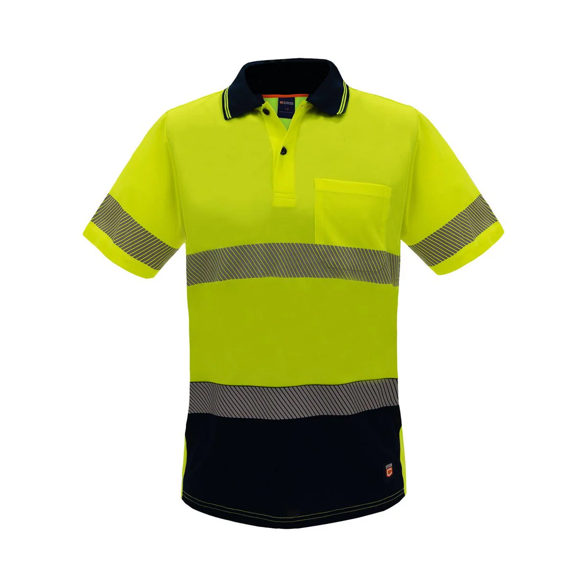 Citeco Womens Hi Vis Short Sleeve Polo 14 - Yellow - Lightweight - Reflective
