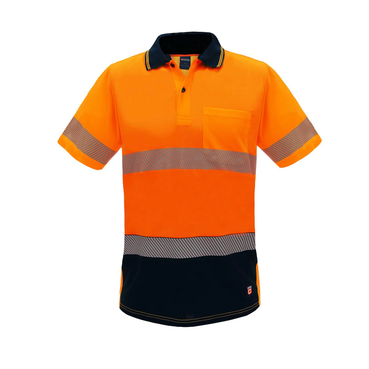 Citeco Womens Hi Vis Short Sleeve Polo 8 - Orange - Reflective - Lightweight