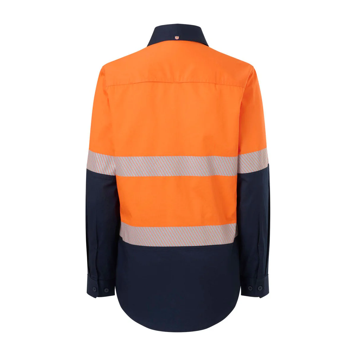 Citeco Womens Long Sleeve Shirt Size 14 - Hi Vis Orange Navy - UPF 50+ - Image 3