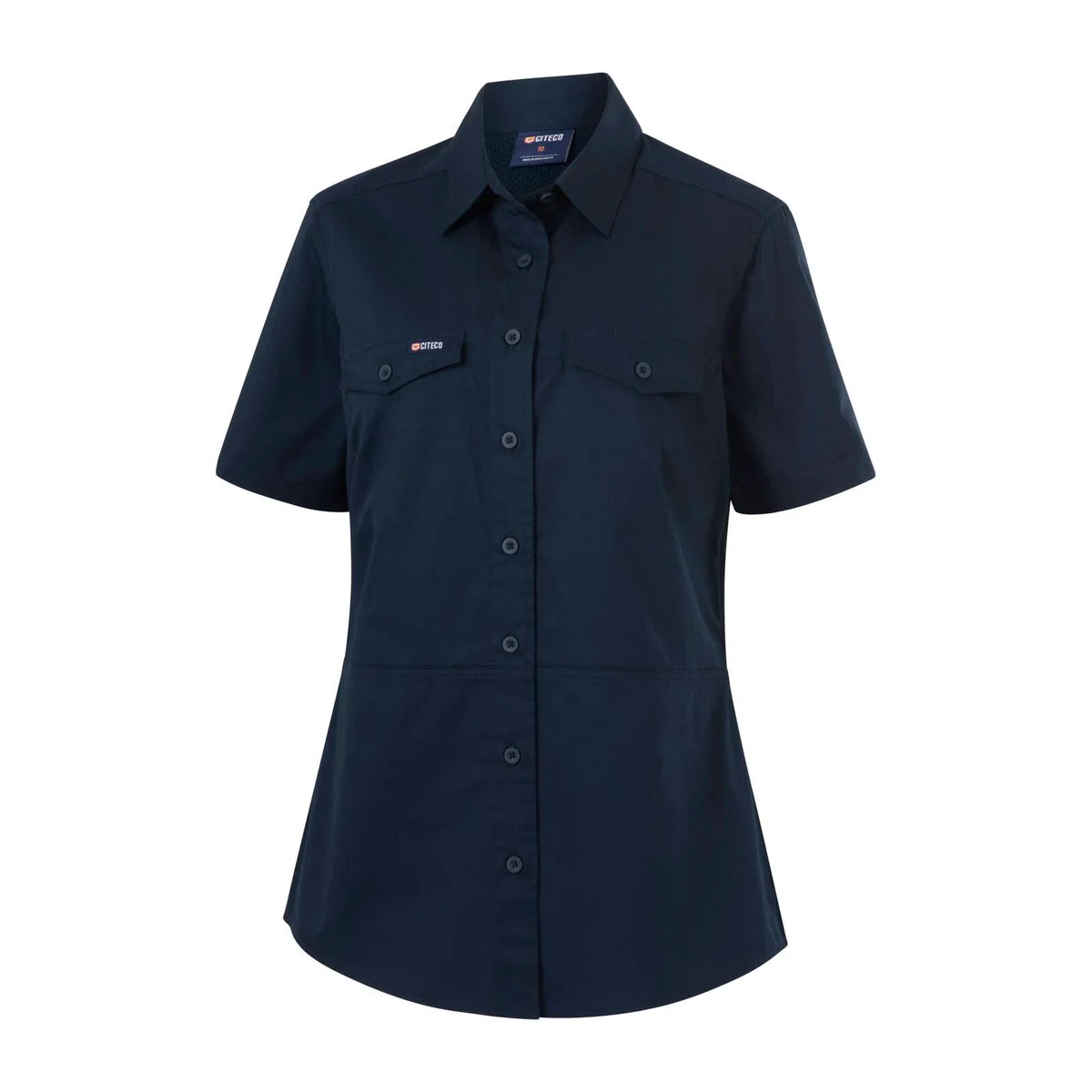 Citeco Womens Short Sleeve Shirt Size 16 - Navy - Lightweight Cotton - UPF 50+ - Image 2