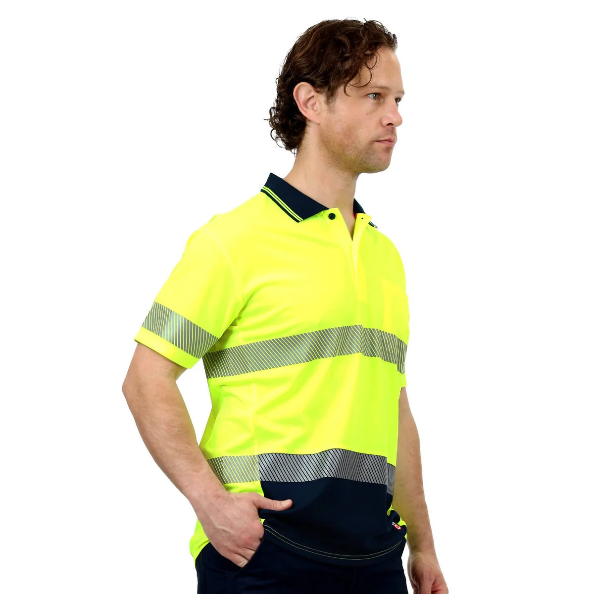 Citeco Yellow Hi Vis Short Sleeve Polo 2XL - Lightweight - Breathable - Reflective - Image 4