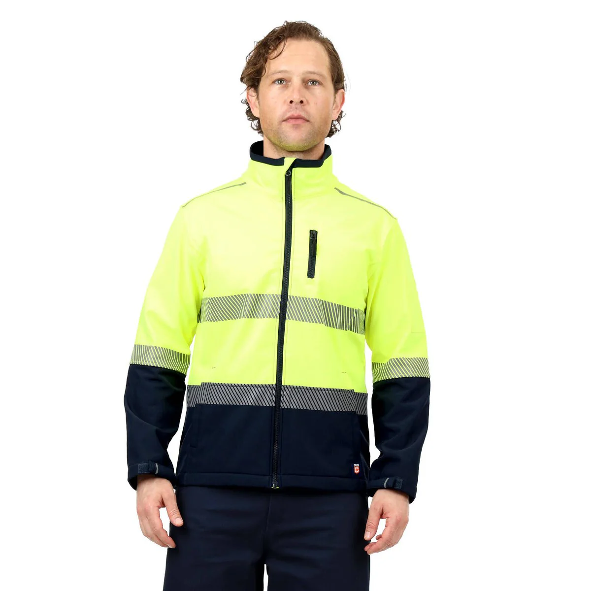 Citeco Yellow Hi Vis Soft Shell Jacket - Large - UPF 50+ - Fleece Lined - Image 4