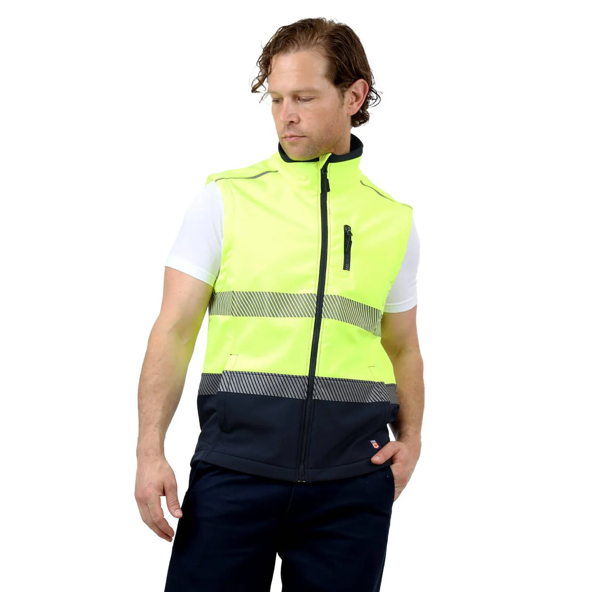 Citeco Yellow Hi Vis Soft Shell Vest Medium - 500mm x 820mm - Warm & Reflective - Image 2