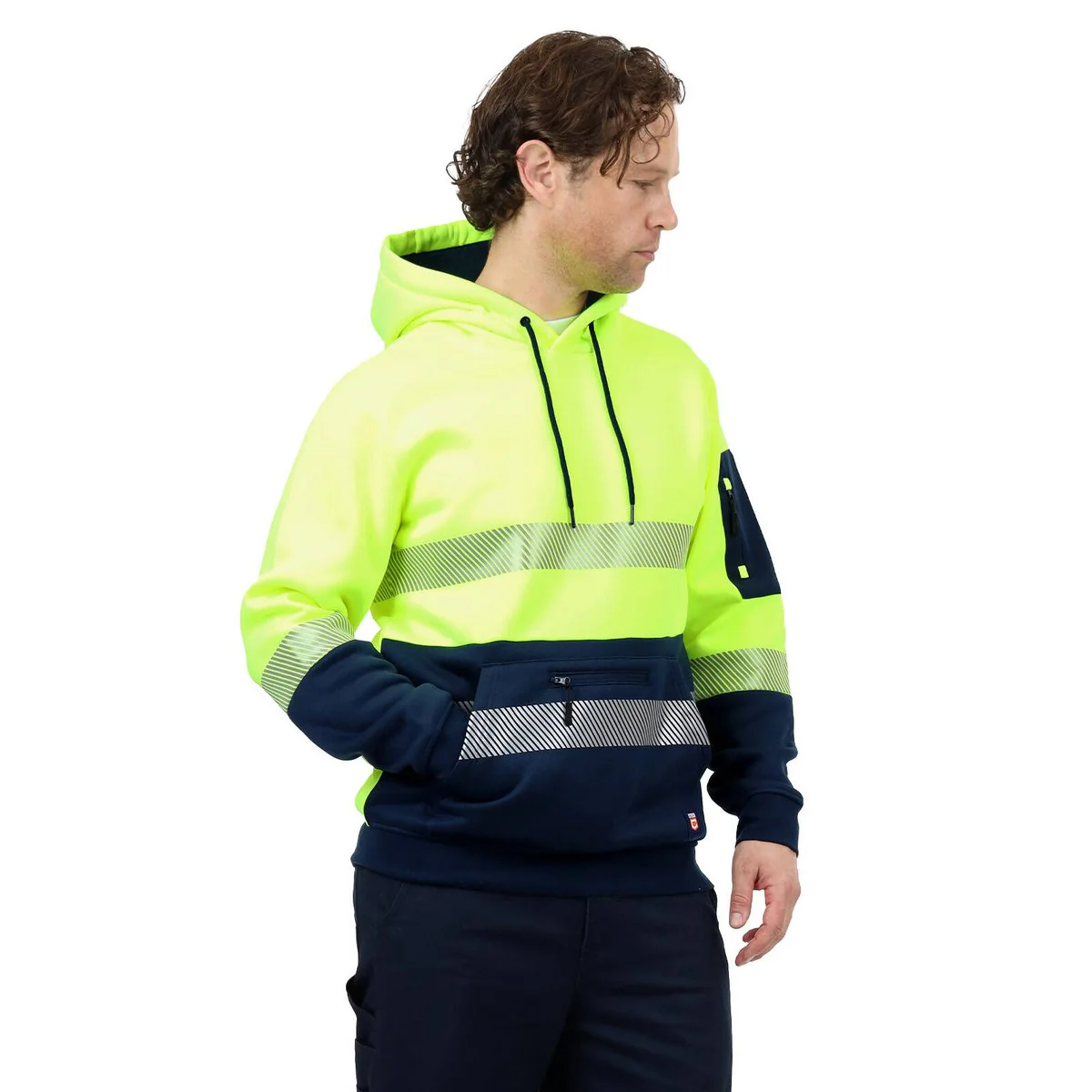 Citeco Yellow Hi Vis Taped Hoodie Small - Reflective Safety - UPF 50+ - Image 4