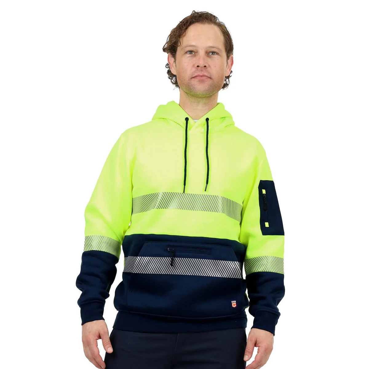 Citeco Yellow Hi Vis Taped Hoodie - XL - UPF 50+ - Reflective Tape - Image 2