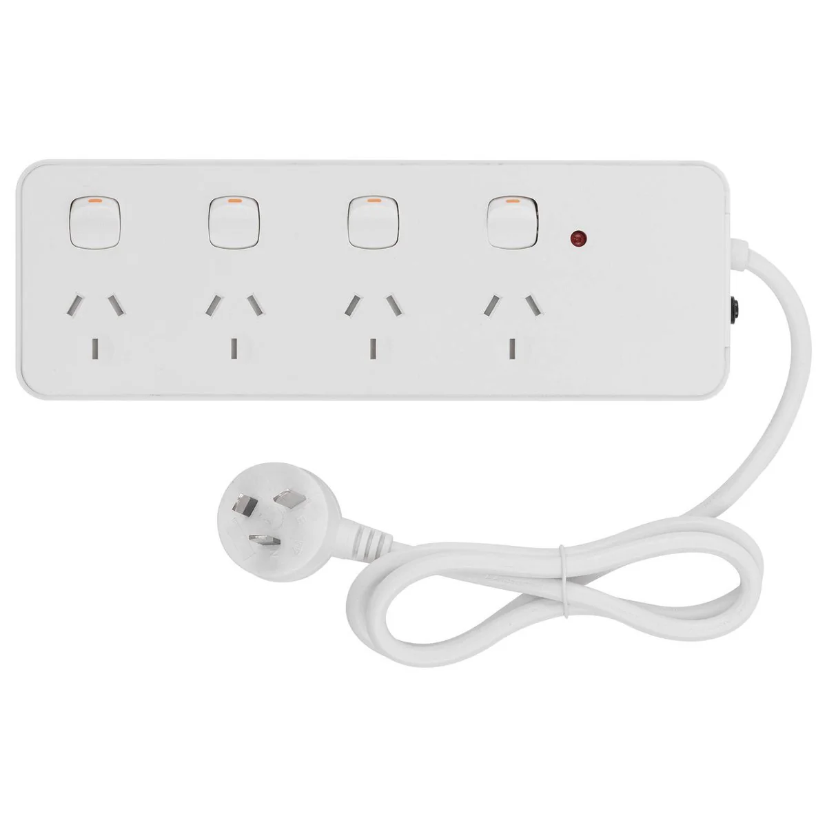 Click 4 Outlet Surge Powerboard - Individually Switched - 80mm x 240mm - Child Safety Shutters