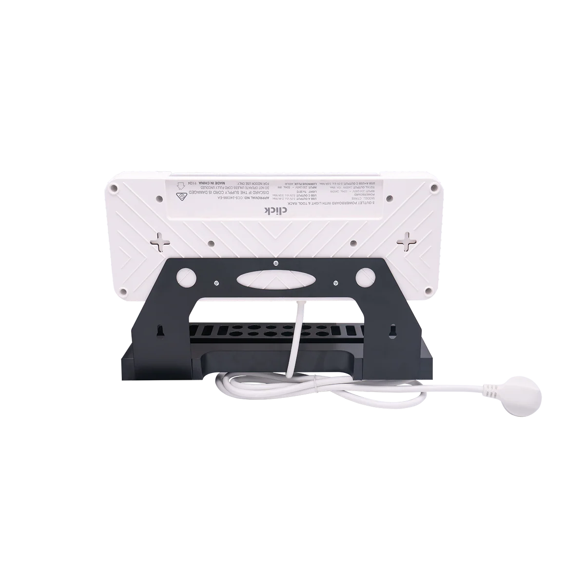 Click 5 Outlet Power Board Tool Rack with LED Light - 1.8m Cable - Adjustable - Image 3