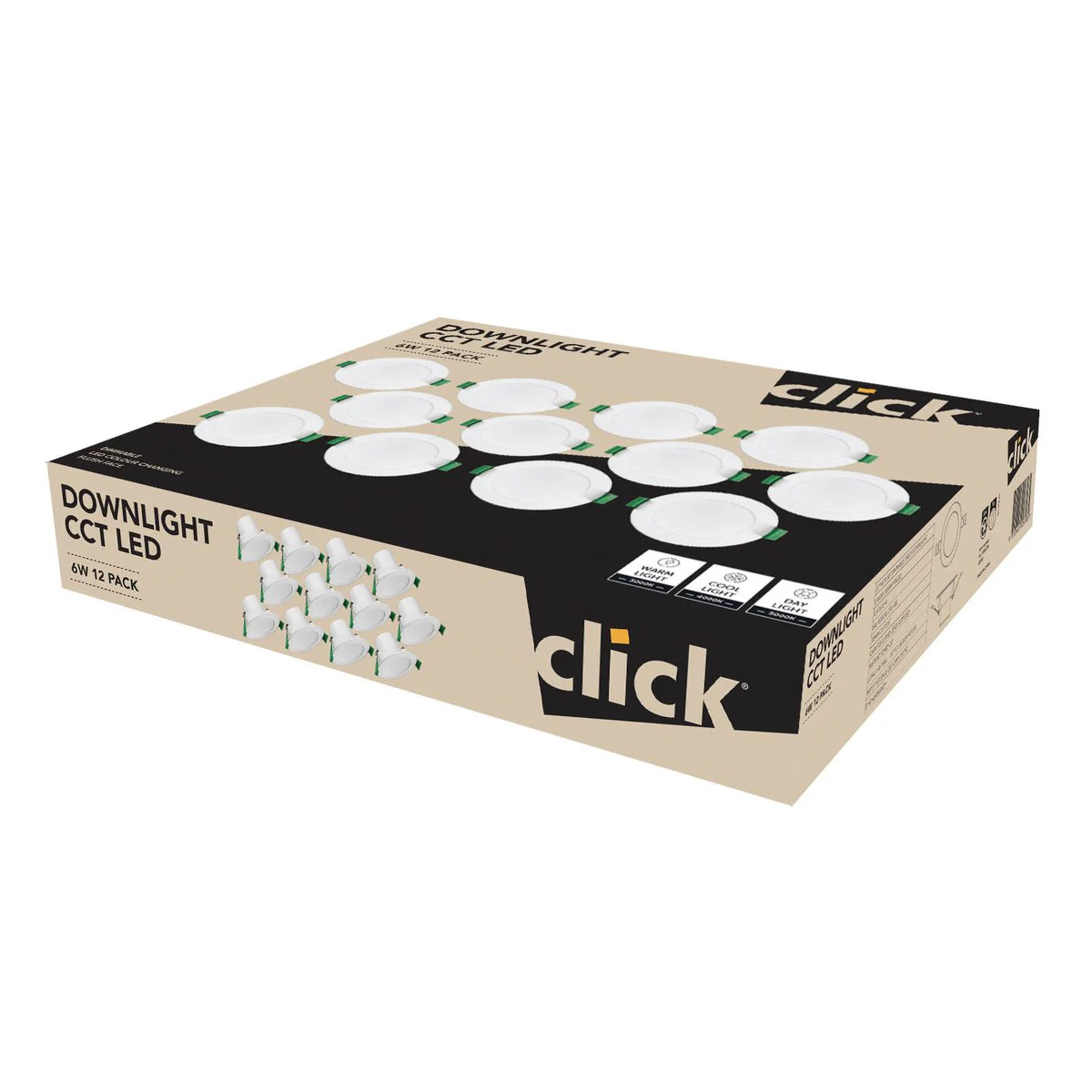 Click 6W LED Downlight 70mm - 12 Pack - Dimmable - Energy Efficient - Image 3