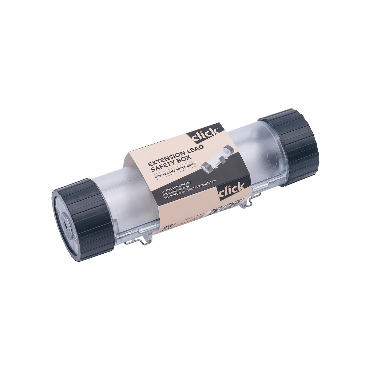Click IP55 Extension Lead Safety Box - Weatherproof - 215mm x 60mm - Black - Image 5
