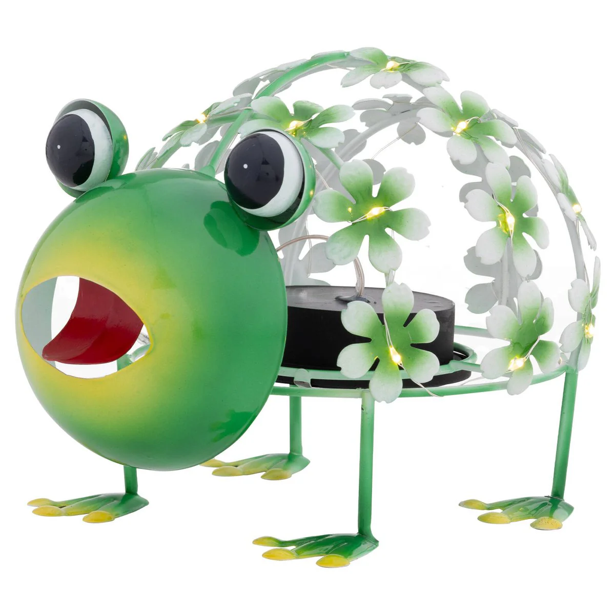 Click Solar Metal Animal Light Frog - 1.2V Solar Garden Light - Green - 210mm x 225mm - Image 2