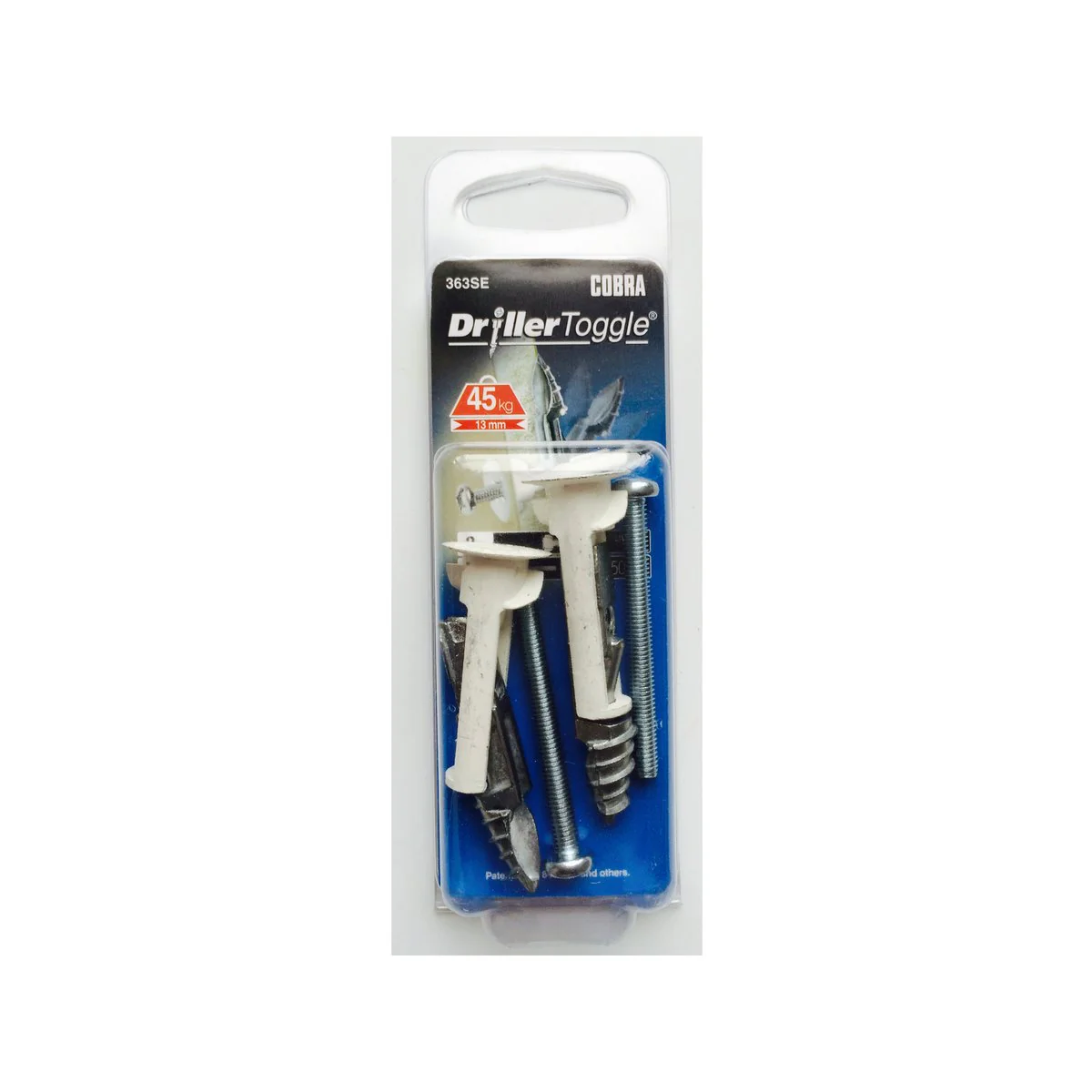 Cobra Anchor Drillertoggle Screws 5 x 50mm - 2 Pack - Silver - Durable Support
