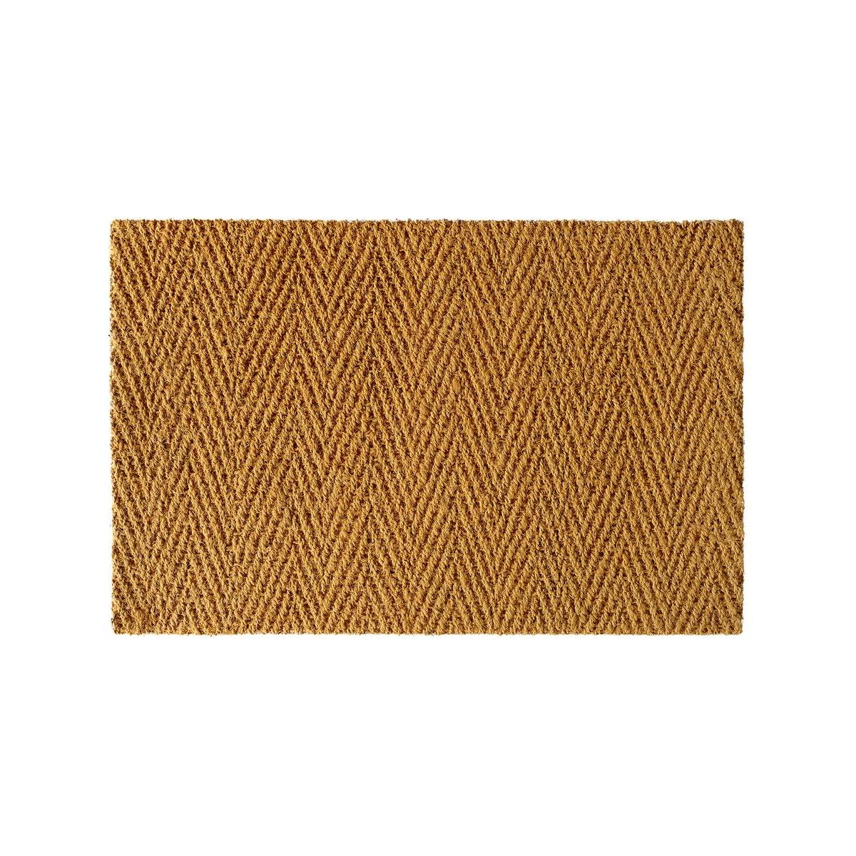 Coir Indoor Mat - Chevron Flat Weave - 45 x 75cm - Non-Slip - Natural