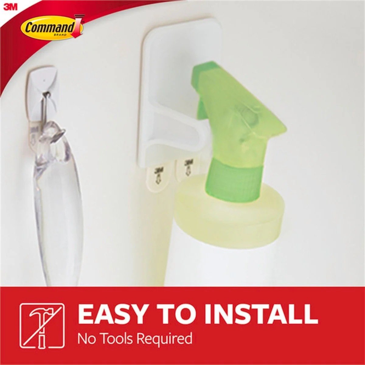 Command Adhesive Spray Bottle Hanger - 1 Pack - Plastic - Damage-Free - Image 3
