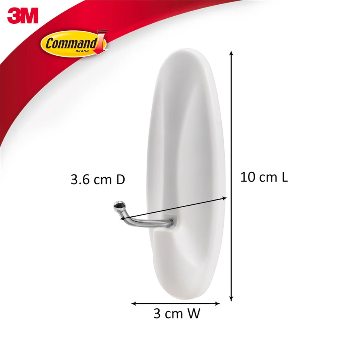 Command Large Wire Hook - 35mm x 100mm - Plastic - Damage-Free Hanging - Image 3