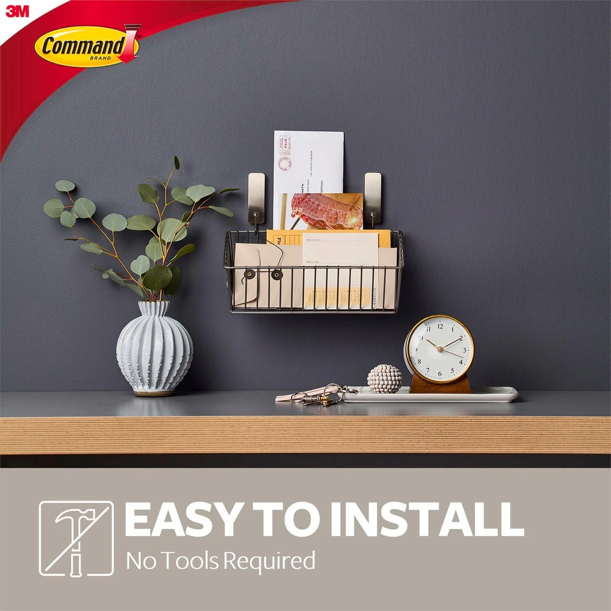 Command Medium Brushed Nickel Hook 1 Pack - 98mm x 171mm - Damage-Free Hanging - Image 3