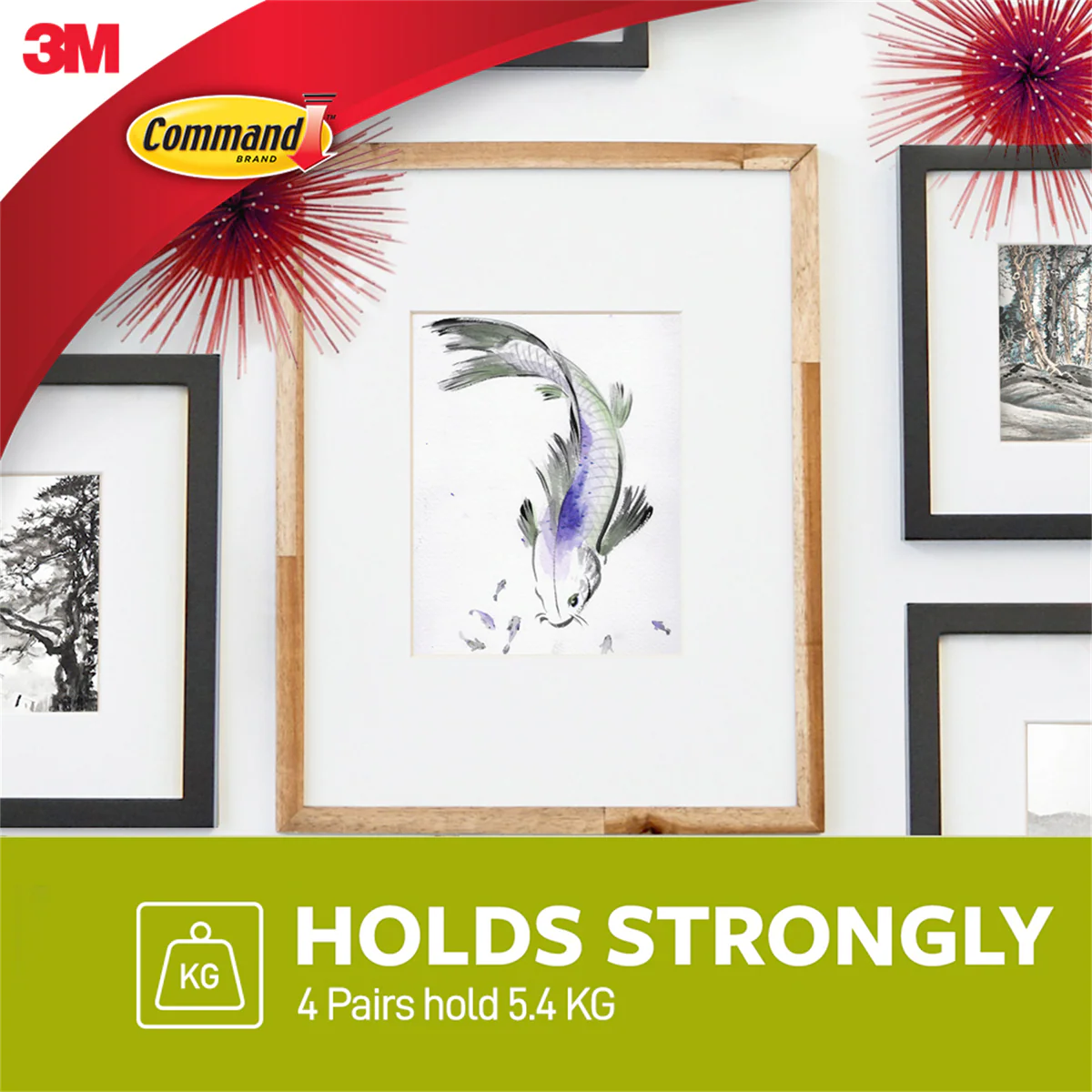 Command Medium Picture Hanging Strips - 4 Pack - Black - Damage-Free Hanging - Image 4