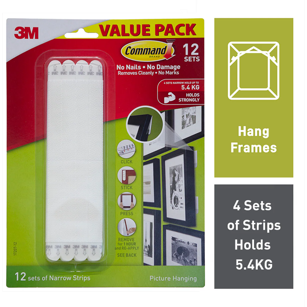 Command™ Picture Hanging Strips - 12 Pack - Plastic - Easy to Hang - Image 2