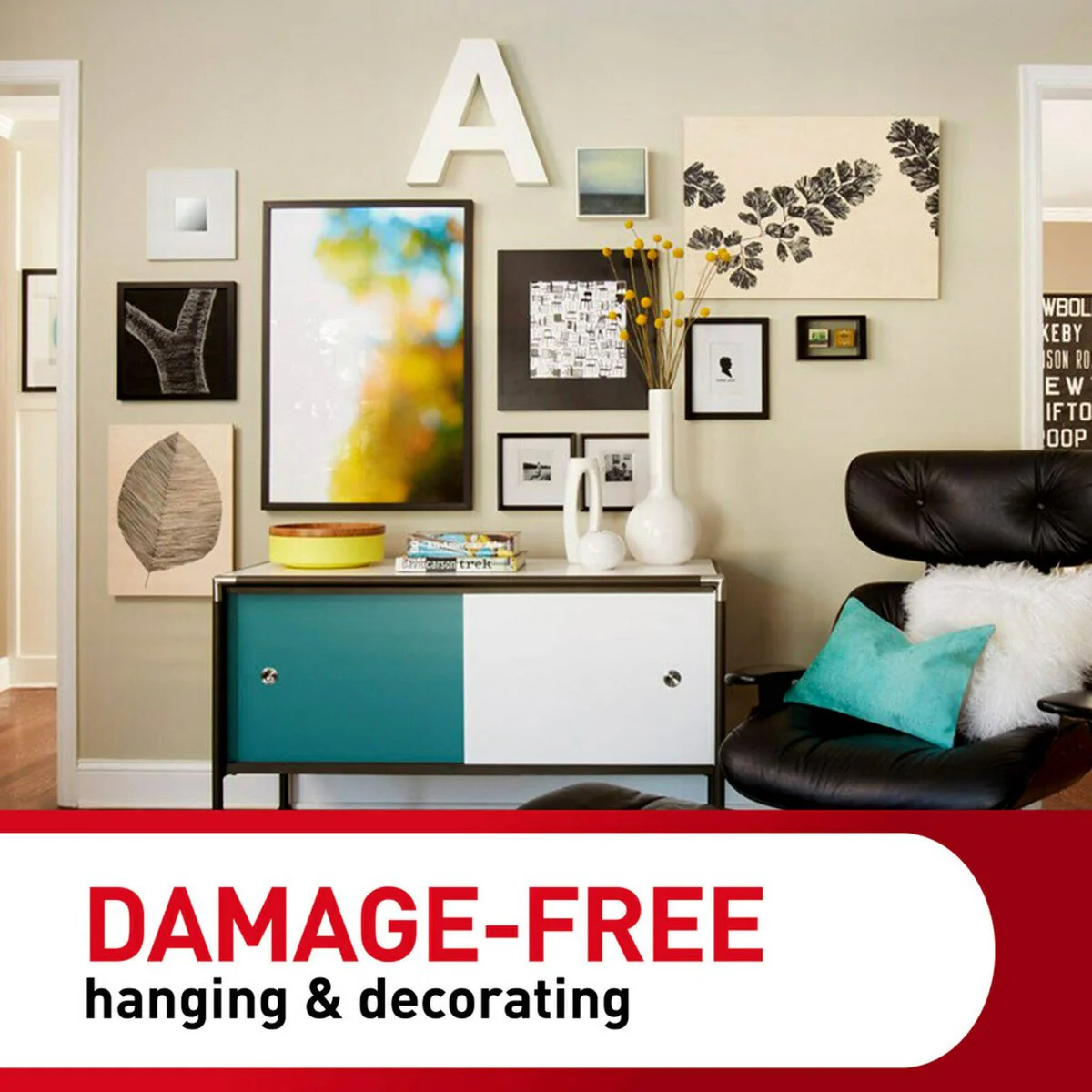 Command White Picture Hanging Strip Mixed Pack 16 Pairs - 96.5mm x 165.1mm - Damage-Free Hanging - Image 3