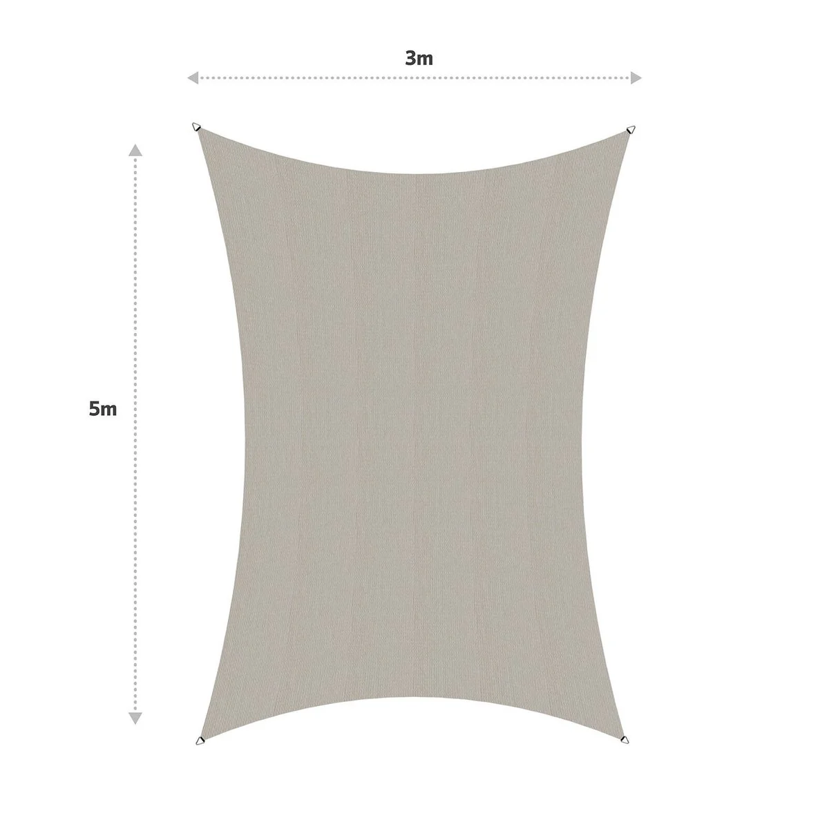 Coolaroo Shade Sail - 5 x 3m - Shell - Commercial Grade - 95% UV Block - Image 3