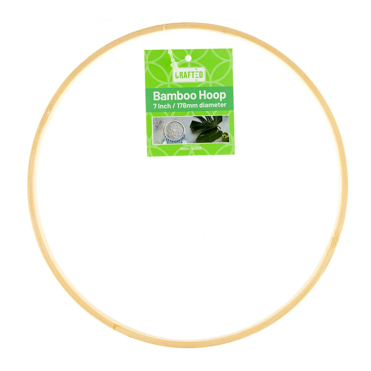 Crafted Bamboo Ring - 7 Inch - 178mm - Versatile for Crafts & Decor