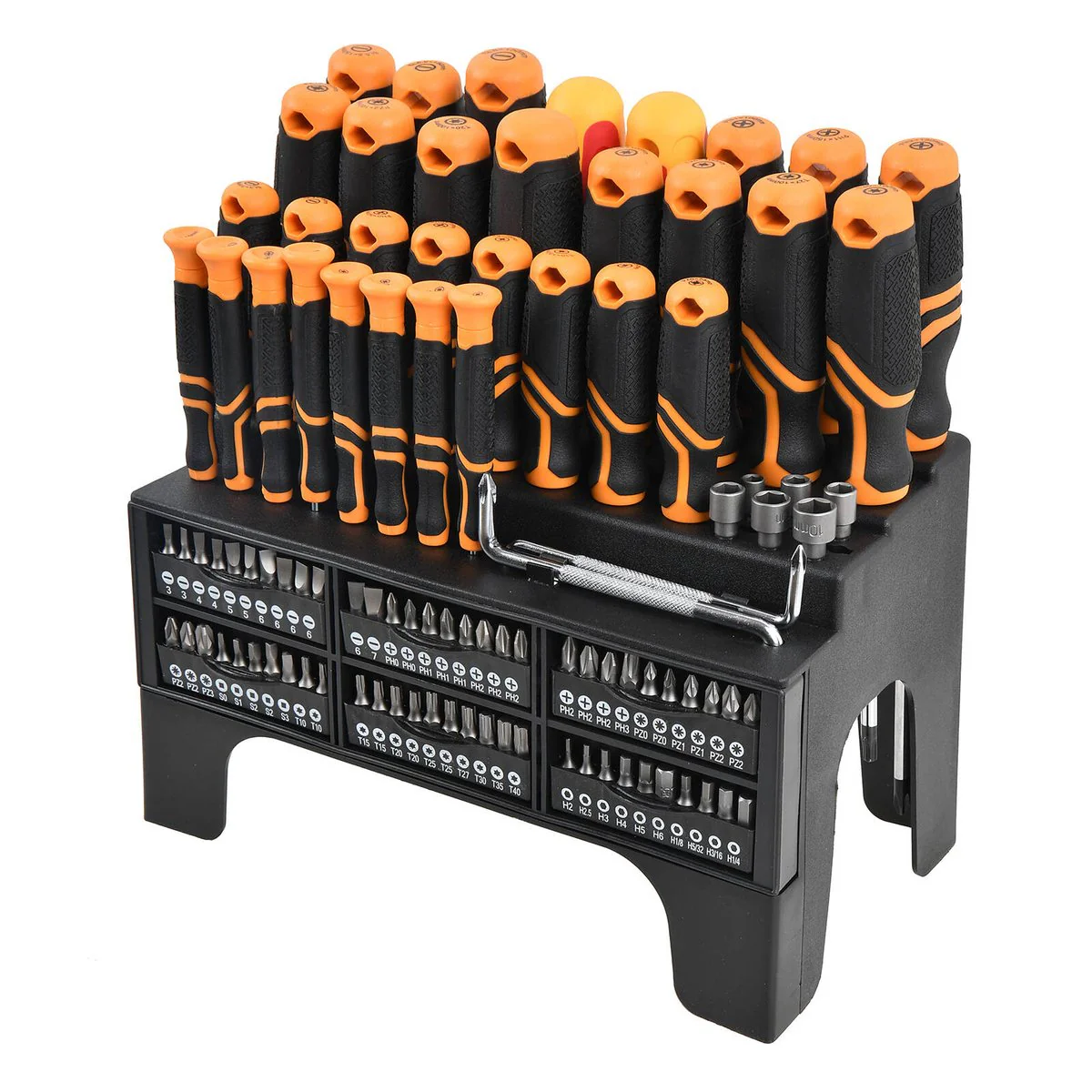 Craftright 100 Piece Screwdriver Set - 300mm x 310mm x 150mm - Durable Steel - Soft Grip Handles - Image 2