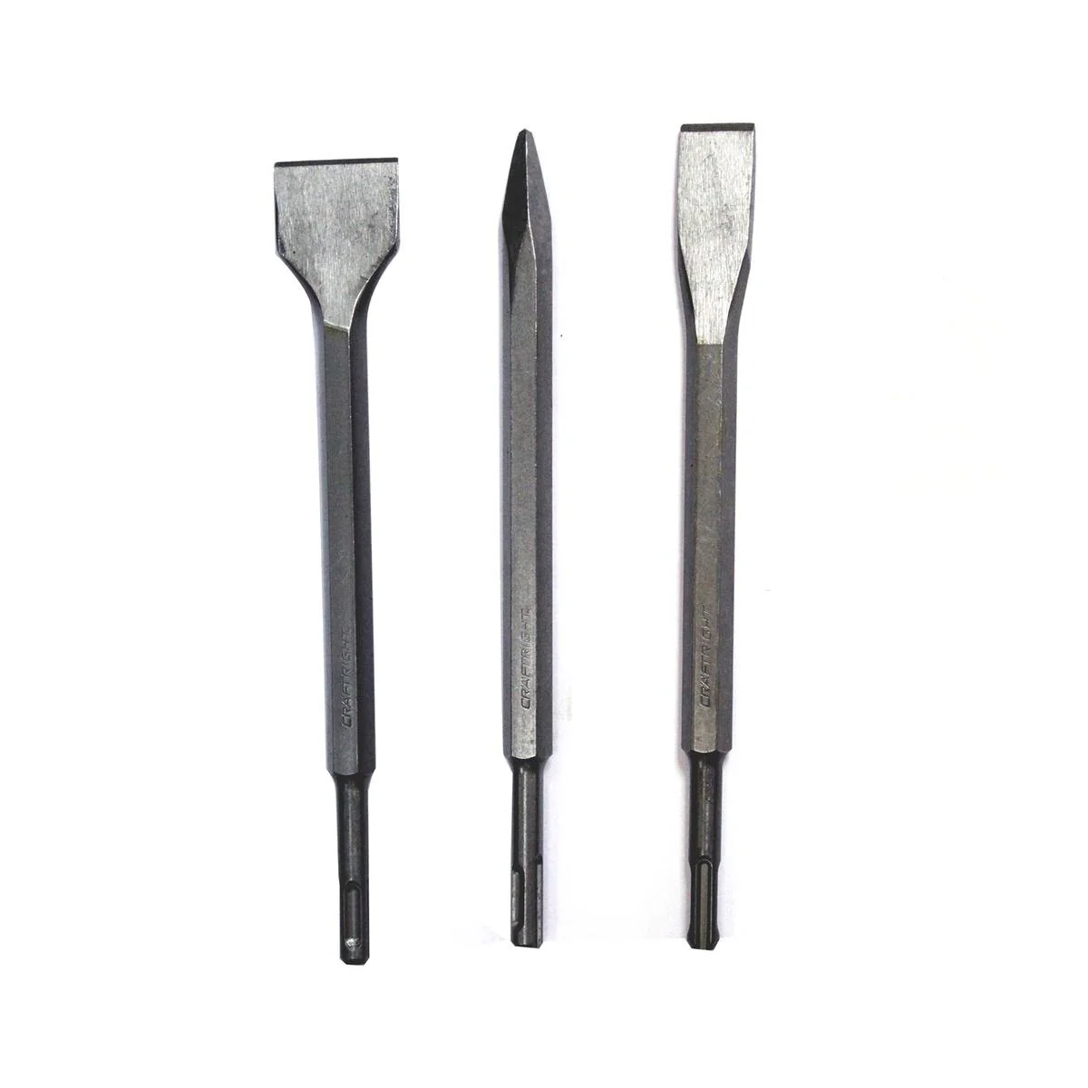 Craftright 3 Piece SDS Chisel Bit Set - Chrome Vanadium Steel - Durable