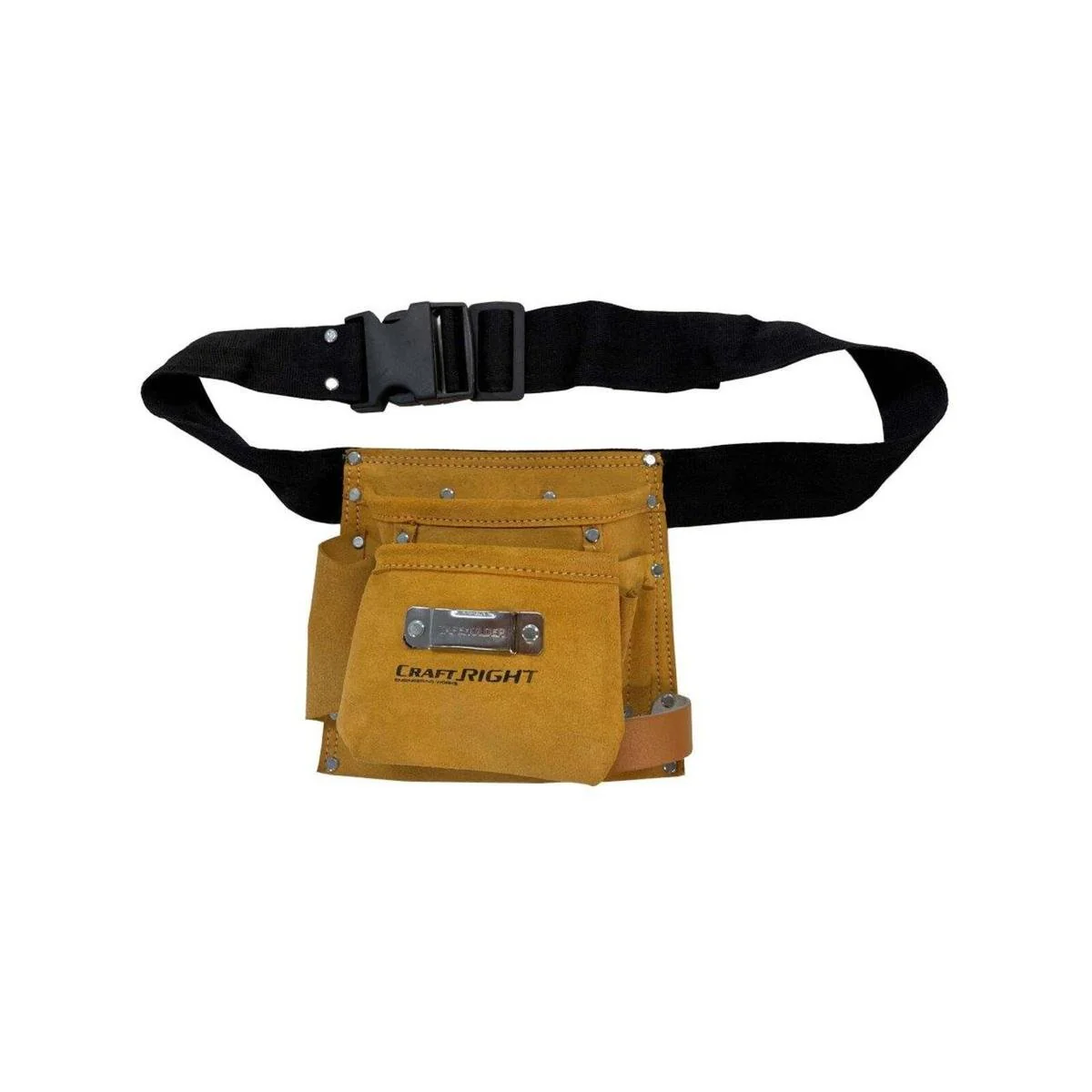 Craftright 5 Pocket Leather Tool Belt - Tan - Durable - Adjustable
