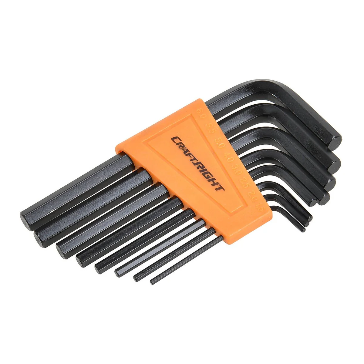 Craftright 8 Piece Metric Hex Key Set - Chrome Vanadium Steel - 1.5mm to 6mm - Image 2