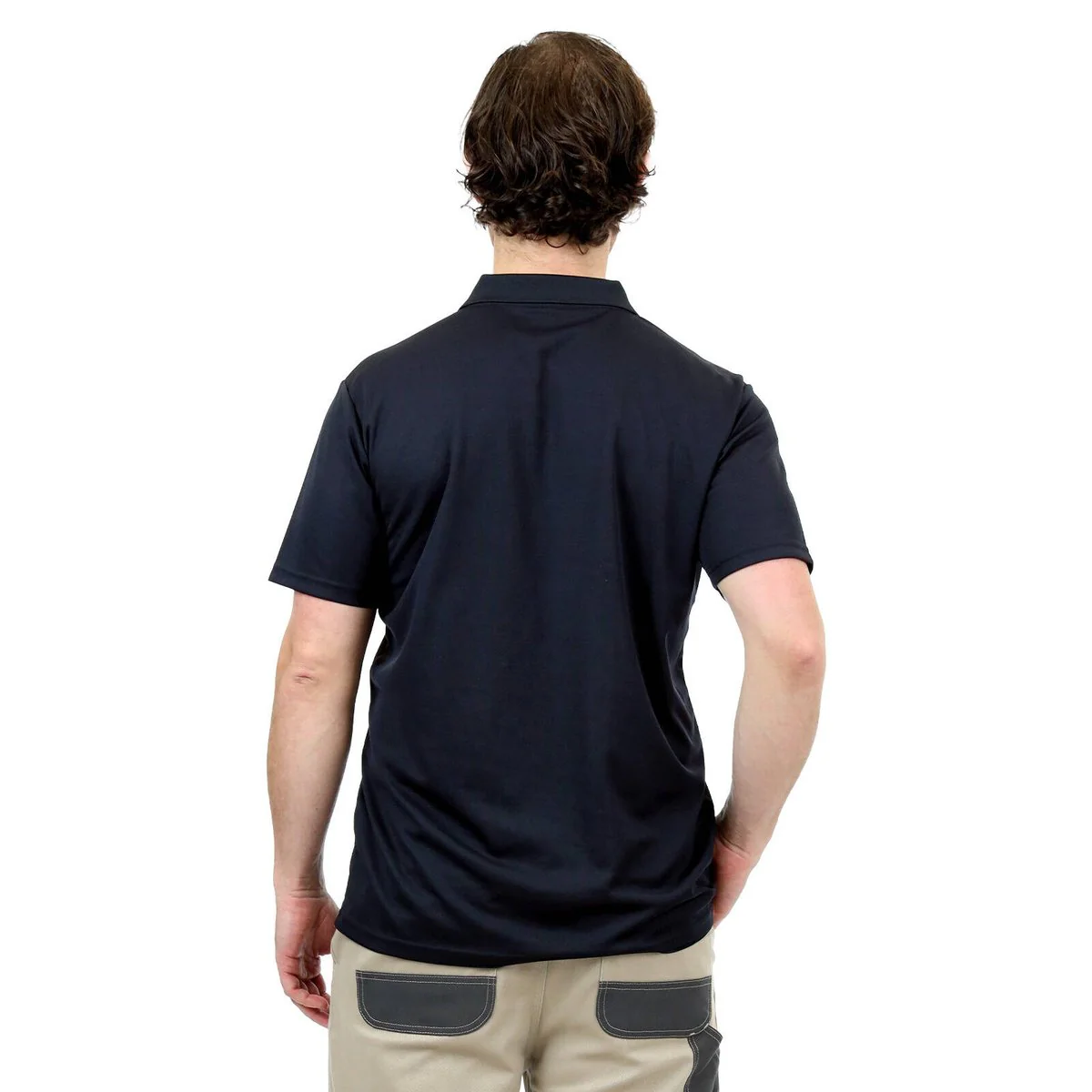 Craftright Black Short Sleeve Polo Shirt Large - Lightweight - Breathable - Ribbed Collar - Image 2