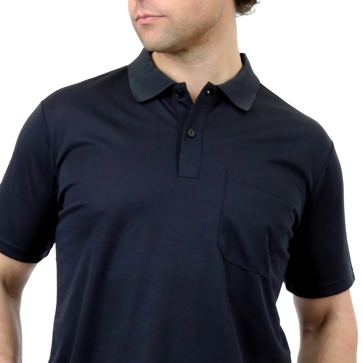 Craftright Black Short Sleeve Polo XL - Lightweight - Ribbed Collar - Pocket - Image 5