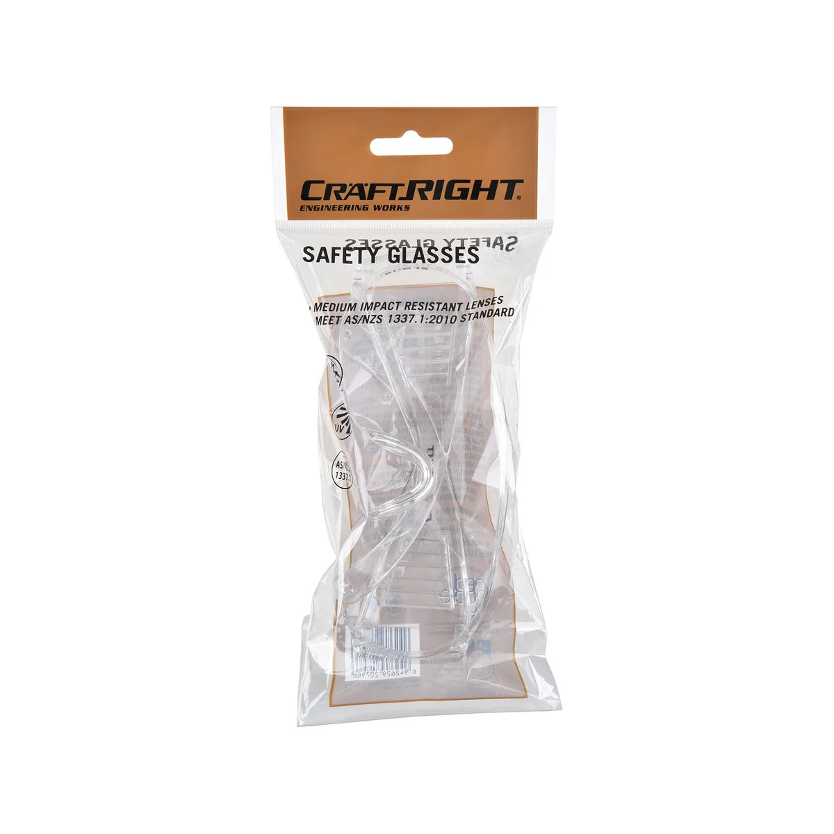 Craftright Clear Safety Goggles - Medium Impact Resistant - 140mm x 42mm x 165mm - Image 2