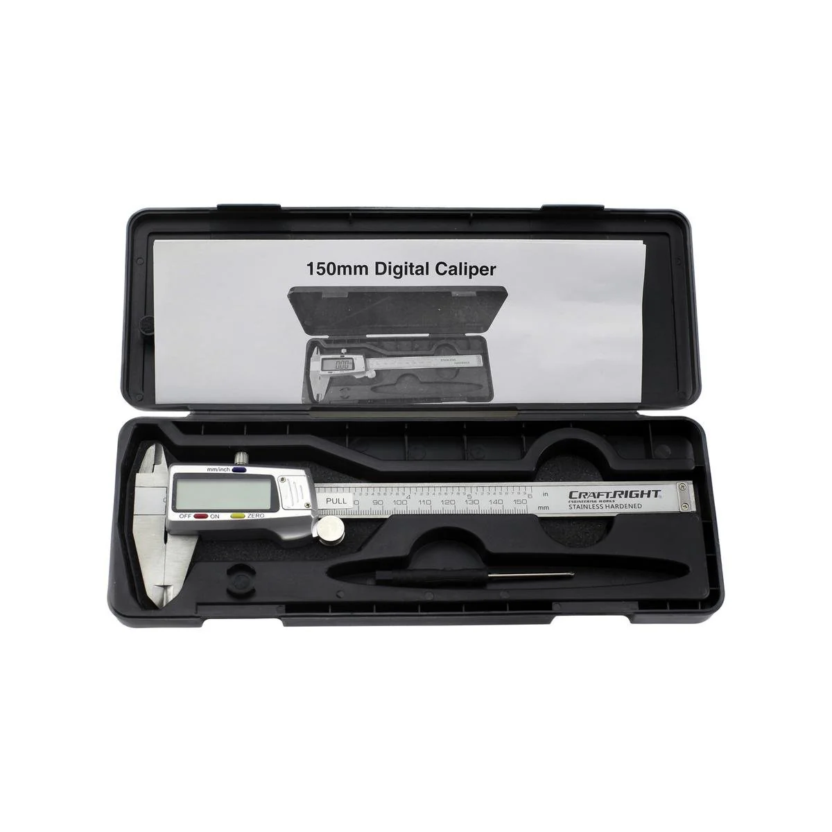 Craftright Digital Caliper - 150mm - Stainless Steel - Large LCD Display