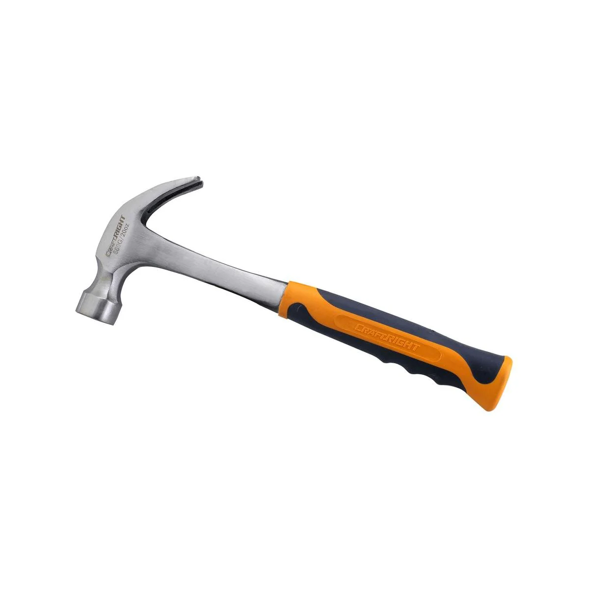 Craftright Solid Claw Hammer - 20oz - Carbon Steel - Soft Rubber Handle