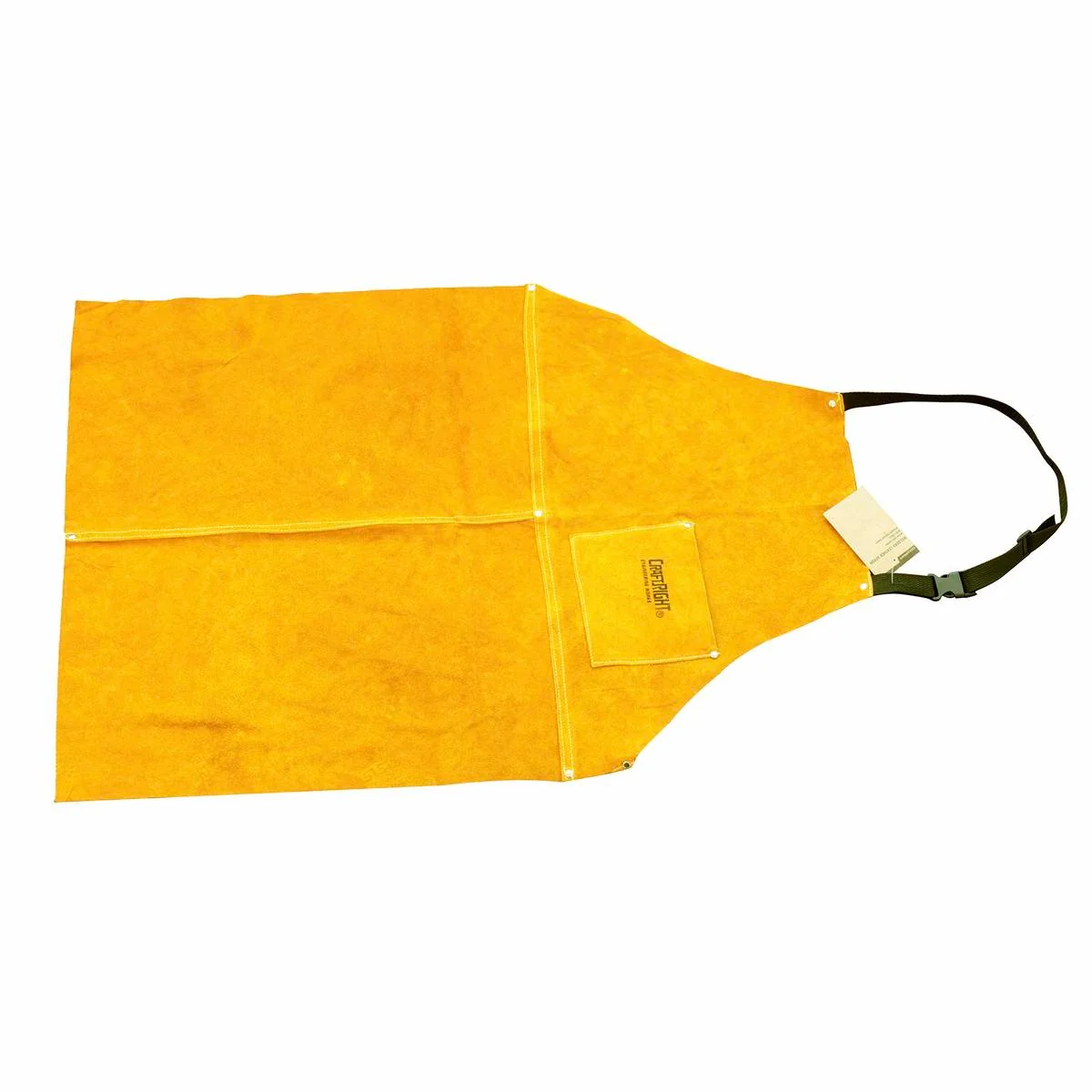 Craftright Welders Apron - Split Cow Leather - 90cm x 60cm - Natural Tan