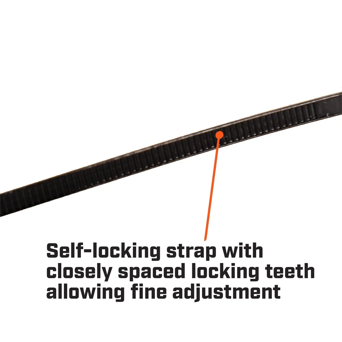 Crescent Cable Ties - 300mm x 4.8mm - Black - 25 Pack - Nylon - UV Resistant - Image 5