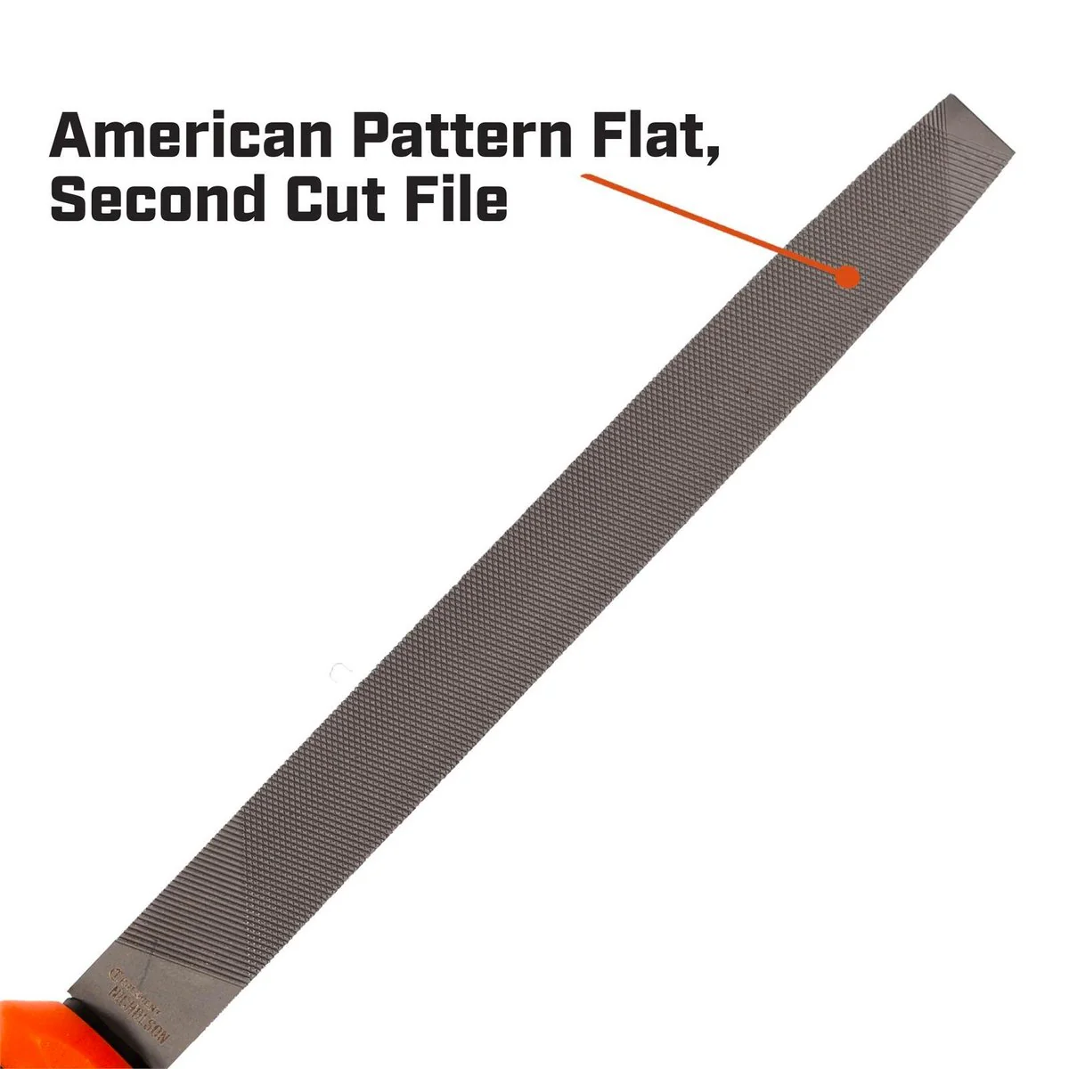 Crescent Nicholson 200mm 8 Flat Bastard File - Dual Material Handle - Steel - Image 2